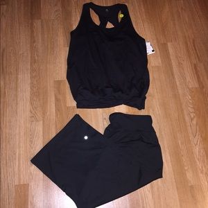 Champion workout top and pants wide leg new XXL